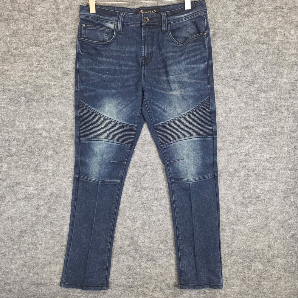 Marc Ecko Cut & Sew Jeans Mens 34x31 Blue Skinny Stretch Denim Pockets Casual